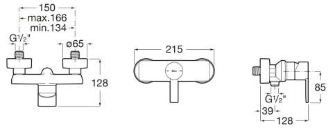 Roca Targa Bateria prysznicowa natynkowa czarny mat A5A215FNB0