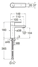 Roca Targa Bateria umywalkowa bez korka chrom z powłoką Evershine A5A325FC0M