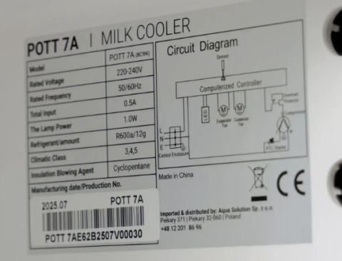 Coffee Format POTT 7A Black - lodówka/chłodziarka na mleko