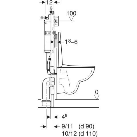Geberit Duofix Basic Stelaż podtynkowy do WC H112 cm + WC Selnova bezkoł z deską wolnoop białą + przycisk WC + mata 118.341.21.2