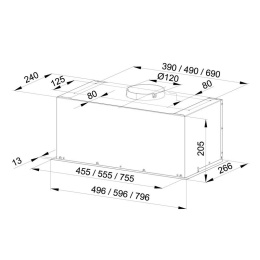 Globalo Design Hadario 80.2 Okap do zabudowy biały HADARIO_80_2_WHITE