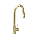 Globalo Exclusive Light Gold Mat 1.1 Bateria kuchenna bezdotykowa z wyciąganą wylewką jasny złoty mat PVD LORETIO_LIGHT_GOLD_MAT