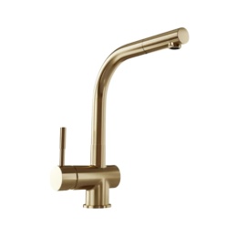 Globalo Exclusive Lobio Light Gold Mat 1.1 Bateria kuchenna z wyciąganą wylewką jasny złoty mat z PVD LOBIO_LIGHT_GOLD_MAT