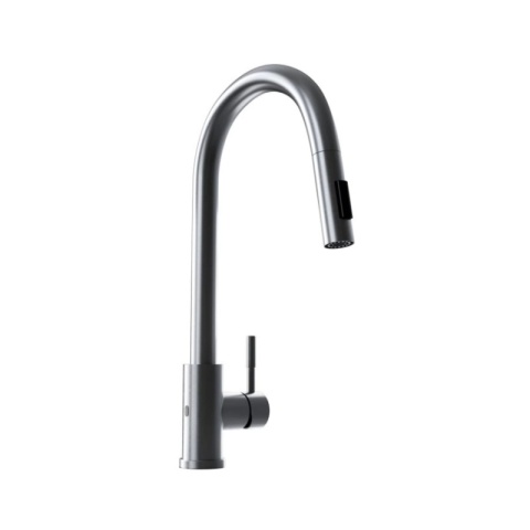 Globalo Exclusive Loretio Anthracite 1.1 Bateria kuchenna bezdotykowa z wyciąganą wylewką antracyt z PVD LORETIO_ANTHRACITE