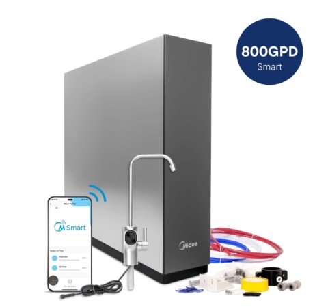 Midea 800GPD Smart z WiFi i elektronicznym kranem filtr odwróconej Osmozy z wkładami
