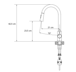 Quadron Julia Bateria kuchenna elastyczna wysoka chrom 3673500CH