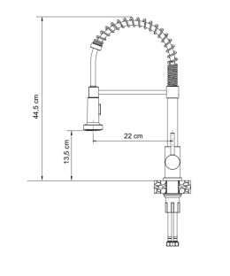 Quadron Salma New Bateria kuchenna elastyczna wysoka stal szczotkowana 52137BS