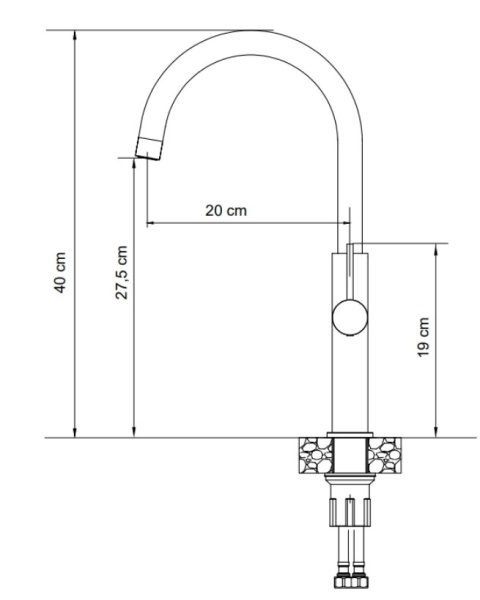 Quadron VALERIE SteelQ bateria kuchenna ze stałą wylewką stal 4122506_BS