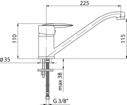 Valvex Delta Bateria kuchenna chrom 2450080
