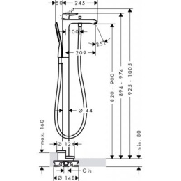 HANSGROHE FLOOR-STANDING BATERIA WANNOWA 31471000