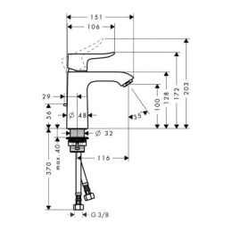 HANSGROHE METRIS BATERIA UMYWALKOWA E2 31121000