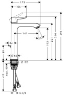 HANSGROHE METRIS BATERIA UMYWALKOWA E2 31183000