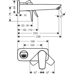 HANSGROHE TALIS E 225 BATERIA UMYWALKOWA CHROM 71734000