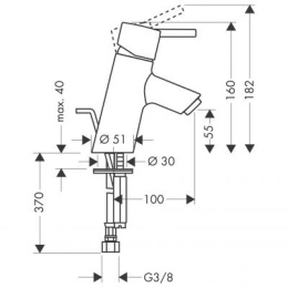 HANSGROHE TALIS S BATERIA UMYWALKOWA 32020000