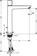 HANSGROHE TALIS SELECT BATERIA UMYWALKOWA E CHROM 71752000