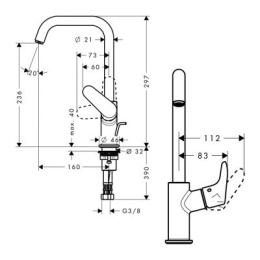 Hansgrohe Focus bateria umywalkowa 240 chrom 31609000