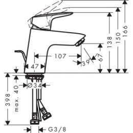 Hansgrohe Logis bateria umywalkowa jednouchwytowa 71075000