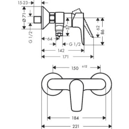 Hansgrohe Talis E bateria prysznicowa 71760000