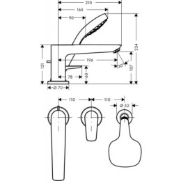 Hansgrohe Talis E bateria wannowo-prysznicowa 71731000