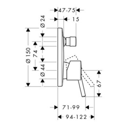 Hansgrohe Talis bateria wannowo-prysznicowa chrom 32475000