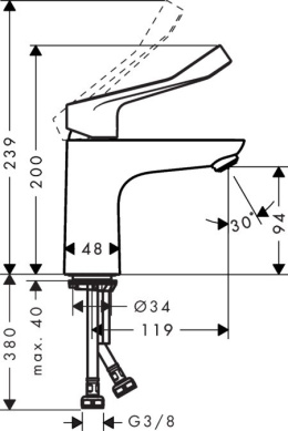 HANSGROHE FOCUS - JEDNOUCHWYTOWA BATERIA UMYWALKOWA 31917000