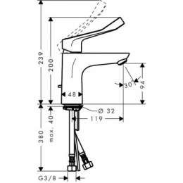 Hansgrohe Focus Care bateria umywalkowa 100 jednouchwytowa z długim uchwytem 31911000