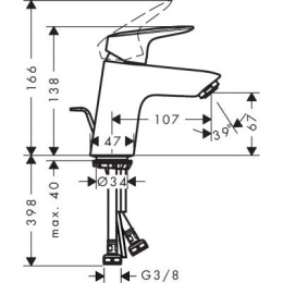 Hansgrohe Logis LowFlow bateria umywalkowa jednouchwytowa 71078000