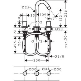 Hansgrohe Logis bateria umywalkowa 3-otworowa 71133000