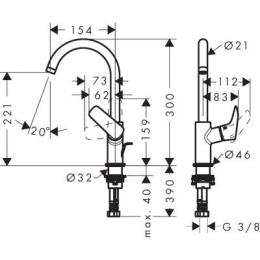 Hansgrohe Logis bateria umywalkowa jednouchwytowa 71130000