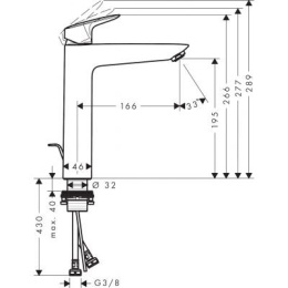 Hansgrohe Logis bateria umywalkowa stojąca chrom Hansgrohe Logis bateria umywalkowa stojąca chrom 71095000