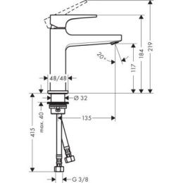 Hansgrohe Metropol 110 bateria umywalkowa stojąca CoolStart chrom 32508000